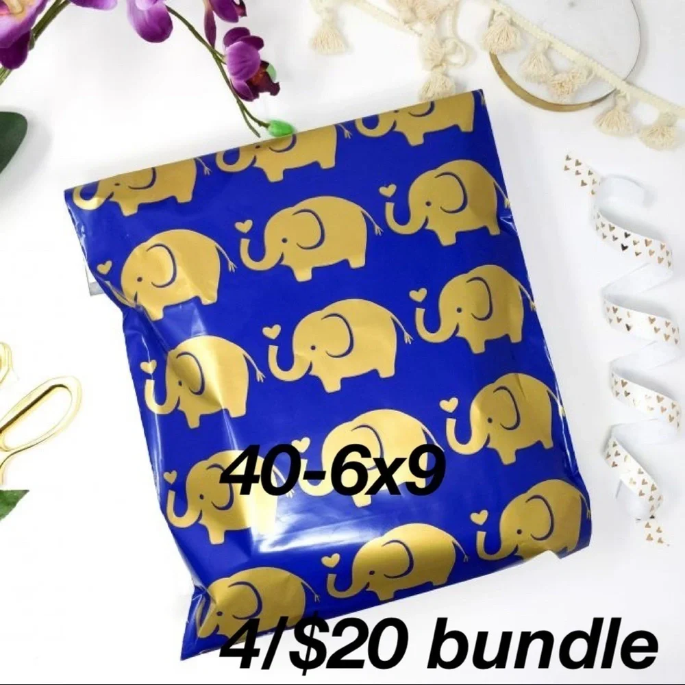 4/$20 Polymailers 40 (6x9) self sealing‎ Elephants
